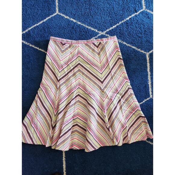 Y2k Tracy Evans Women's Striped Flowy Skirt 7 - Picture 2 of 6